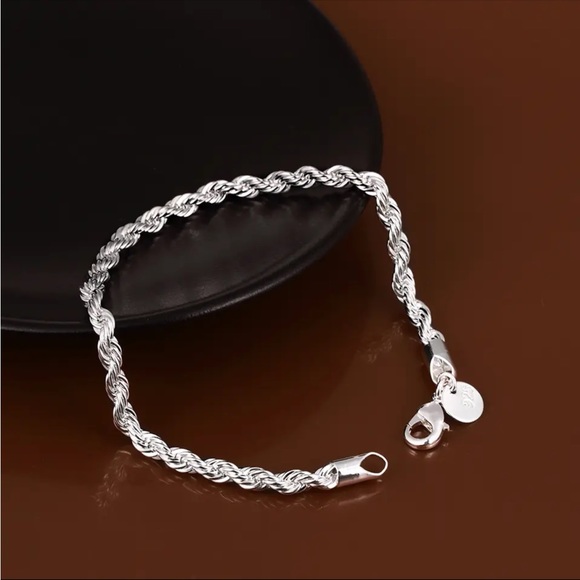 Sterling Silver Twist Rope Bracelet - Picture 2 of 2